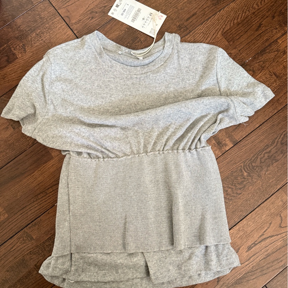 Zara Heather Gray Knit Top